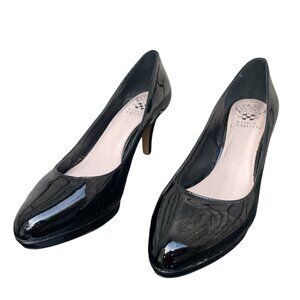 Vince Camuto Black Patent Leather High Heels Platform Dress Shoes 7.5M